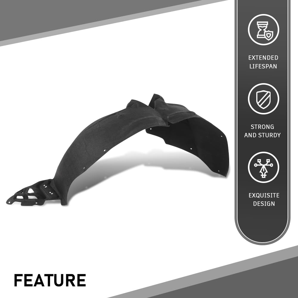G-PLUS Fender Liner Inner Left Compatible with Cadillac XT4 (submodel: Luxury, Premium Luxury, Sport) 2019-2023 84557829, GM1248306 Front Driver Side Black