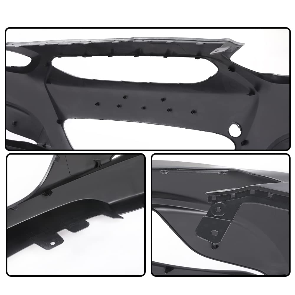 G-PLUS Front Bumper Cover Compatible with Hyundai Accent Sedan/Hatchback 2014 2015 2016 2017, HY1000201 865111R010, Black Primered