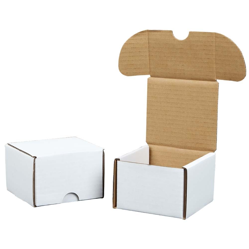 G-PLUS 10pcs Trading Card Storage Box 200 Count White Corrugated Cardboard Box Versatile Card Storage Box (Card not included)