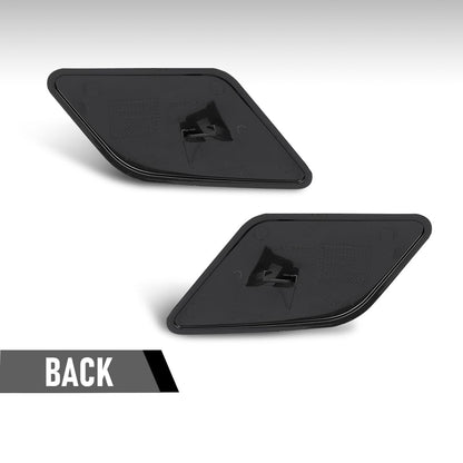 G-PLUS Left Right Headlight Washer Cover Pair Compatible with Volvo S40 V50 2008-2012 39886377, 39886397 Glossy Black