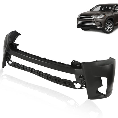 G-PLUS NEW Primered Front Bumper Cover Compatible with 2017 2018 2019 Toyota Highlander 521190E350160 TO1000427