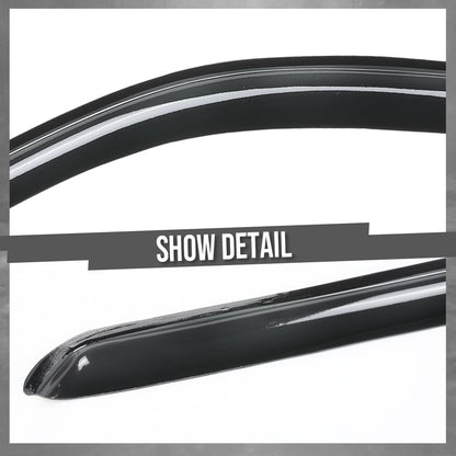 G-PLUS in-Channel Auto Vent Window Visor 4pcs Compatible with Ford F250 F350 F450 F550 Super Duty Supercrew 1999-2016, Not Fit Supercab Or Extended Cab in-Channel Rain Guards Smoke