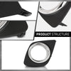 G-PLUS Front Bumper Fog Light Cover Trim Bezel Pair Compatible with Toyota RAV4 2009-2012 521270R040, 521280R040