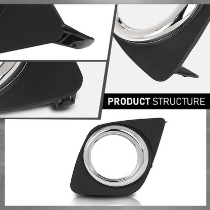 G-PLUS Left Front Bumper Fog Light Cover Trim Compatible with Toyota RAV4 2009-2013 521280R040, 521280R010