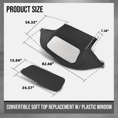 G-PLUS Convertible Soft Top w/Plastic Window Compatible with Mazda Miata 1990-2005 Black
