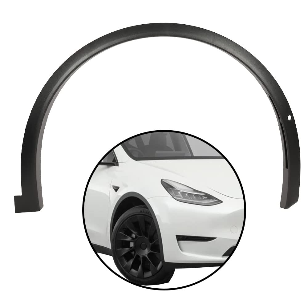 G-PLUS Front Right Fender Flares Compatible with Tesla Model X 2016 2017 2018 2019 2020 2021 Wheel Fender Arch Molding Trim Passenger Side Black