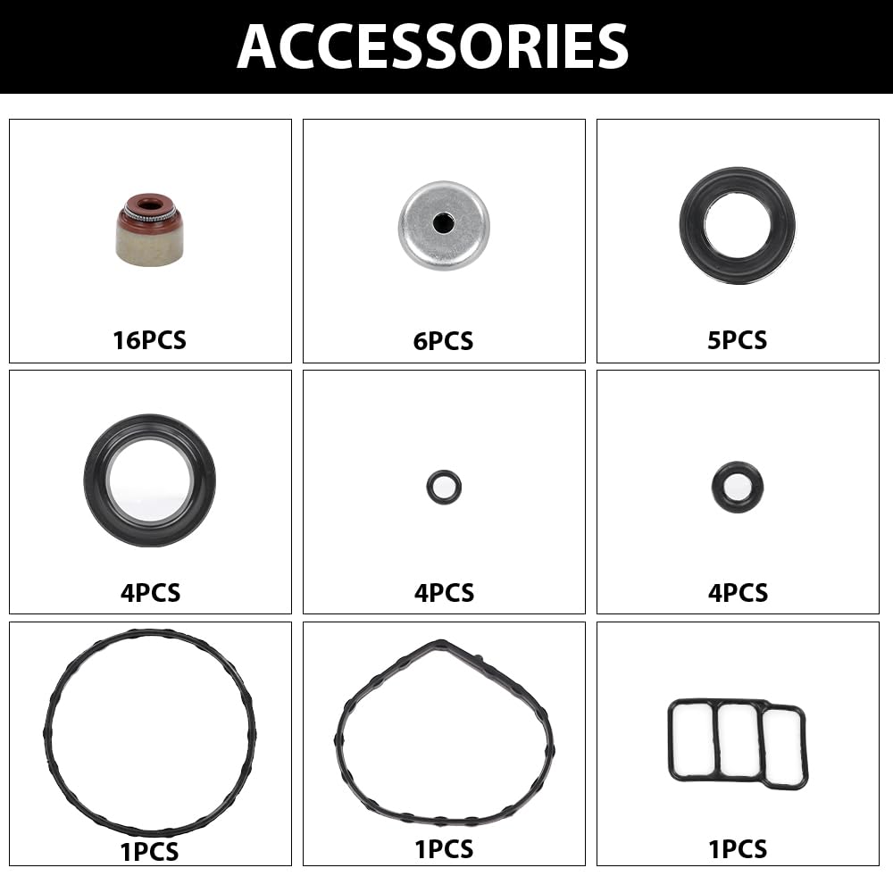 G-PLUS Head Gasket Set Bolts K24A4 Compatible with Honda Accord 2.4L 2003-2005/Fits Honda Element 2.4L 2003-2006 HS26243PT ES71333