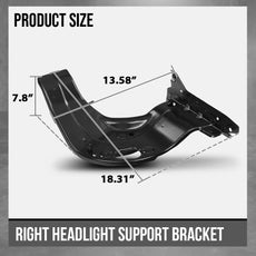 G-PLUS Headlight Bracket for Porsche Cayenne 2011-2018 Black Side View