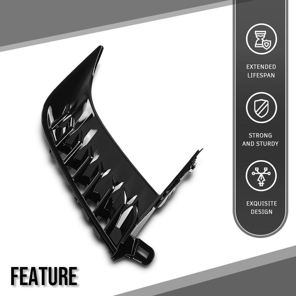G-PLUS Right Front Bumper Side Trim Molding w/o Sensor Hole Compatible with Toyota Camry SE 2025 TO1039285, 52712AQ020 Glossy Black