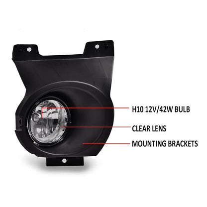 G-PLUS Fog Lights Compatible With 2011-2014 Ford F150, (NOT For SVT Raptor Models),Driving Fog Lamps w/Switch/Bracket/Bulbs Pair (Clear lens)