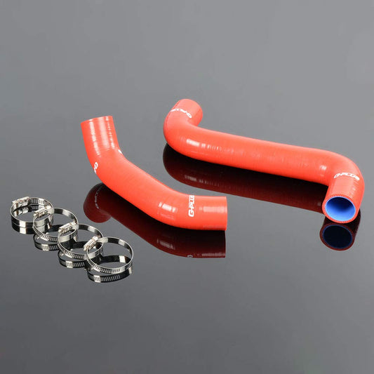 G-PLUS Silicone Radiator Coolant Hose Kit Clamps Compatible With Subaru Impreza WRX/STi GDA/GDB EJ207 2002-2007 Red