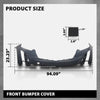 G-PLUS 1PC Front Bumper Cover Compatible with Cadillac XT6 Luxury 2020 2021 2022 2023 2024, 577443677, 343777787, Black