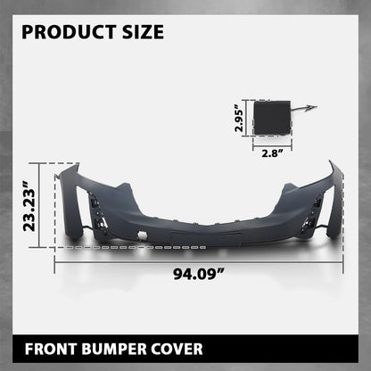 G-PLUS 1PC Front Bumper Cover Compatible with Cadillac XT6 Luxury 2020 2021 2022 2023 2024, 577443677, 343777787, Black