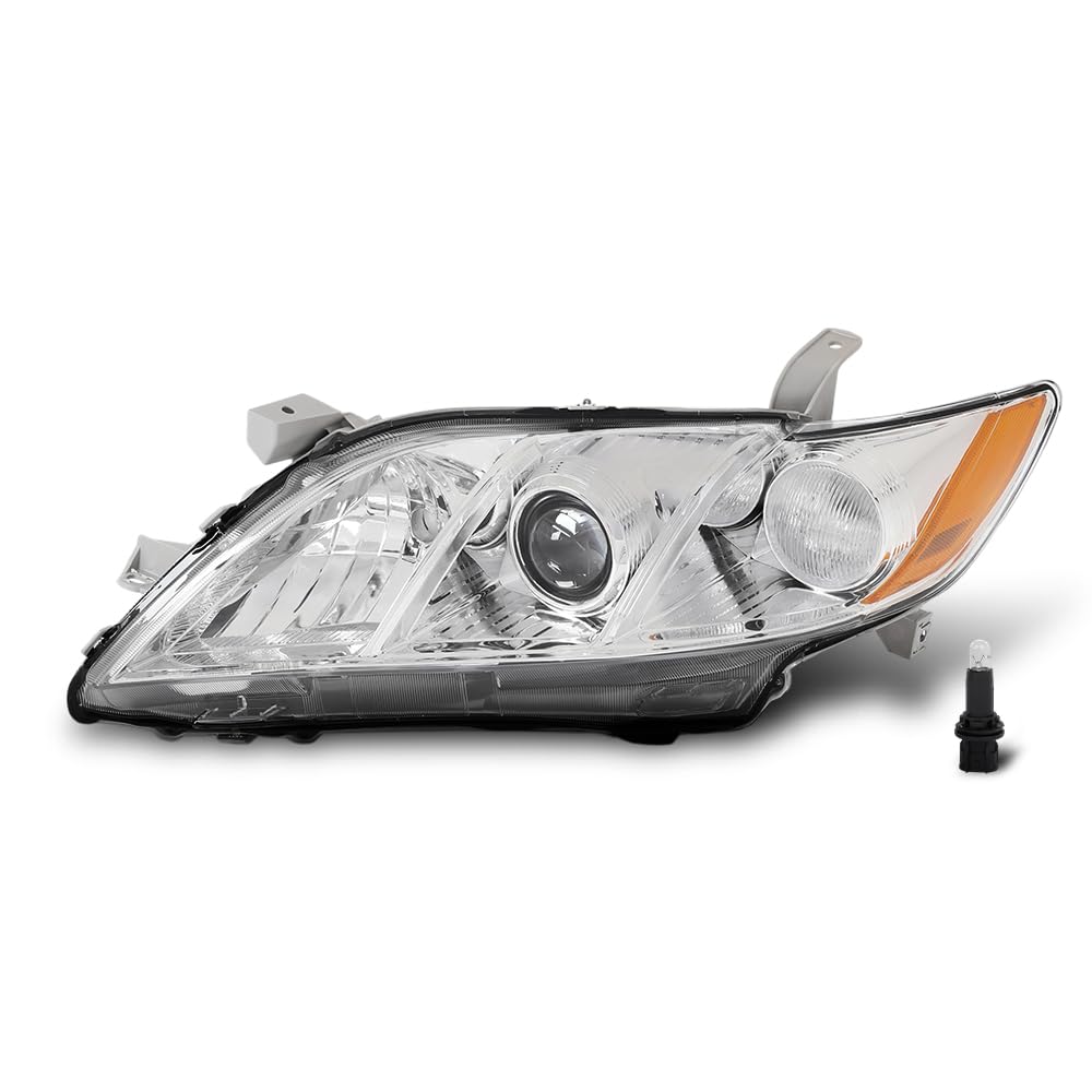 G-PLUS Headlight Assembly Front Headlamp Left Side Compatible with Toyota Camry 2007-2009 TO2502200, 20-6758-80, 20-6758-80-9, 206758801 OEM Fit Standard White