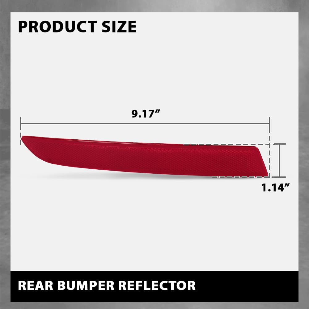 G-PLUS Pair Rear Bumper Reflector, Compatible with BMW 528i/ 535d/ 535i/ 550i/ ActiveHybrid 5 Base 2014-2016 for Models W/o M Package, LH Driver & RH Passenger 2PCS, 63147318555, 63147318556
