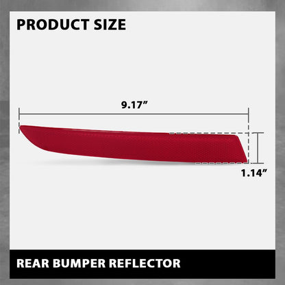 G-PLUS Pair Rear Bumper Reflector, Compatible with BMW 528i/ 535d/ 535i/ 550i/ ActiveHybrid 5 Base 2014-2016 for Models W/o M Package, LH Driver & RH Passenger 2PCS, 63147318555, 63147318556