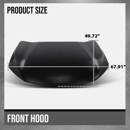 G-PLUS Front Hood Panel Iron Compatible with Chevy Blazer 2019-2024 Black