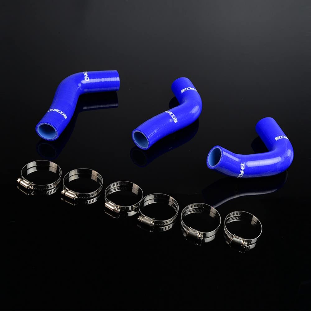 G-PLUS Silicone Radiator Coolant Hose Kit Clamps Compatible With 1994-1997 Mazda Roadstar Miata MX5 1.8L NA8C,Blue
