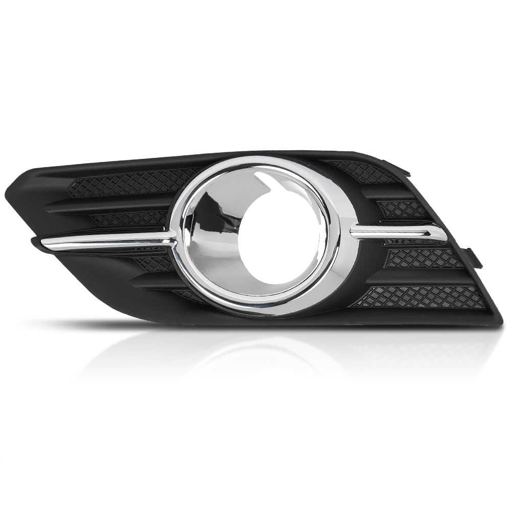 G-PLUS Front Left Driver Bumper Insert Fog Light Bezel Trim Compatible with Buick Encore 2013 2014 2015 2016 GM1038172, 95470236 Chrome Black