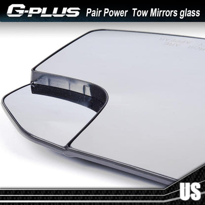 G-PLUS Power Mirror Glass Compatible With Ford F150 2015-2020 Exterior Mirror View Mirror Glass,A Pair Left+ Right Side