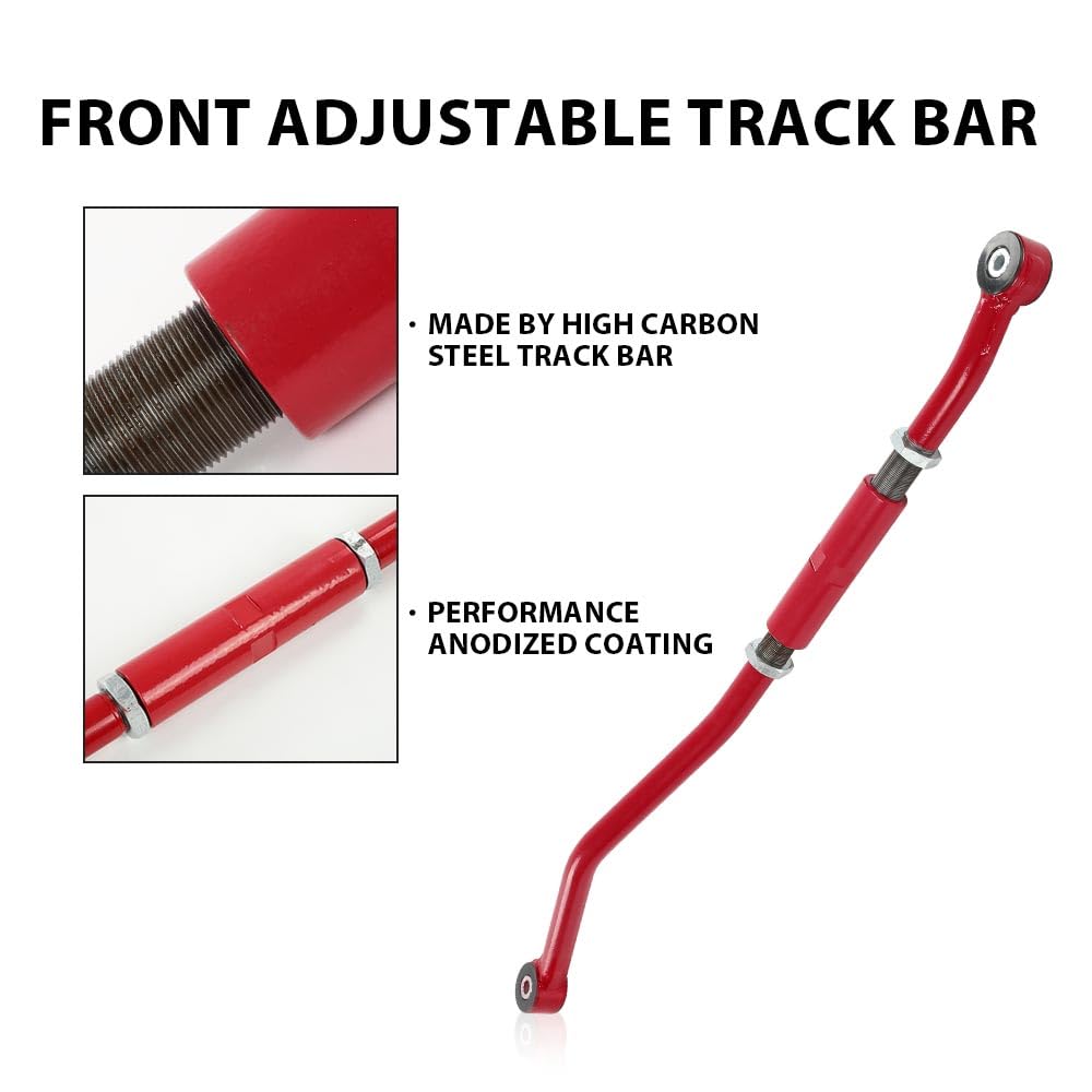 G-PLUS Front Adjustable Track Bar Red Compatible with Dodge Ram 2500 3500 2003-2013 2WD & 4WD, Fit vehicles with 2"-6" lift