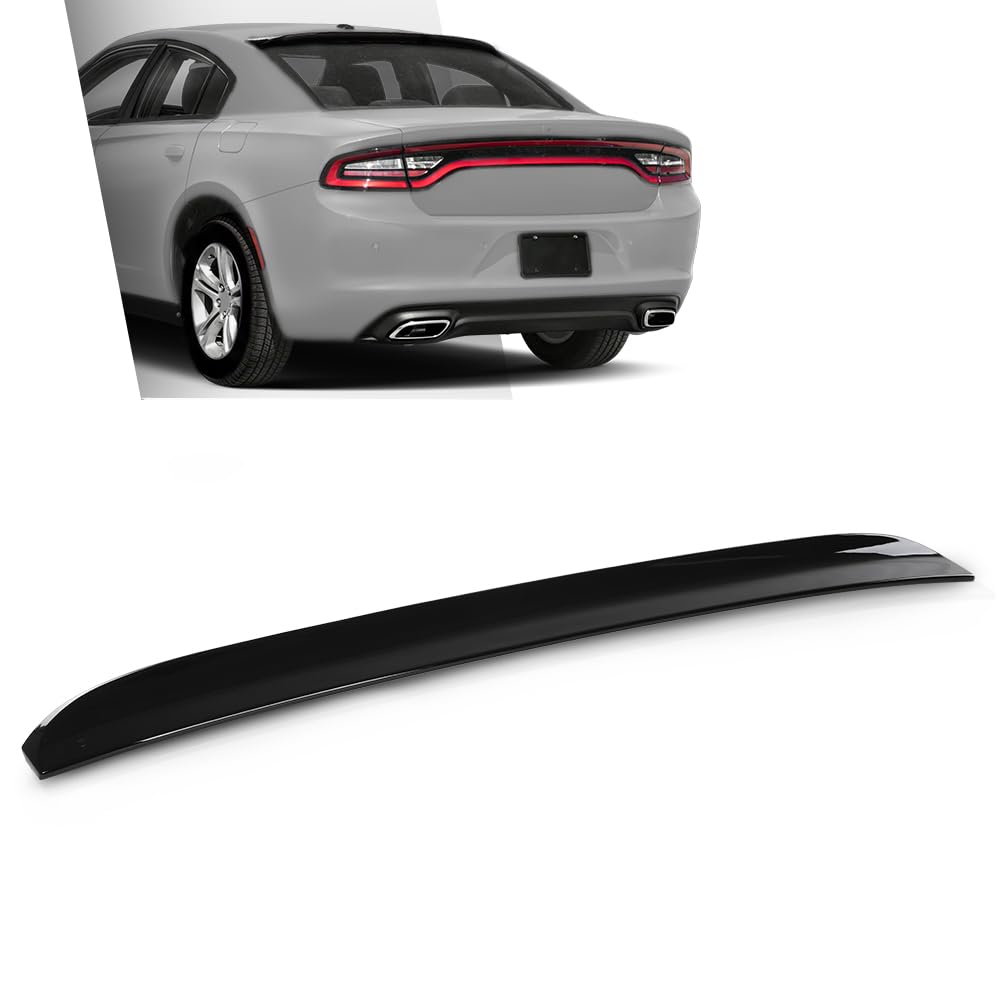G-PLUS Rear Window Roof Spoiler Compatible with Dodge Charger All Models 2015-2024 Duckbill Style Gloss Black
