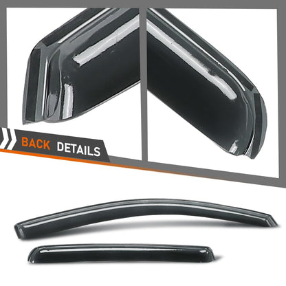G-PLUS in-Channel Side Window Vent Visor Deflectors Rain Guards Compatible with Chevy Colorado Crew Cab 2015-2022; Fit GMC Canyon Crew Cab 2015-2022; Not Fit Extended/Double Cab 4 PCS Smoky