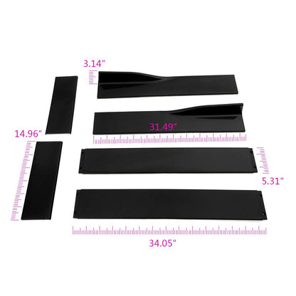 Universal 2 Meters / 76.7 Inch Side Skirt Extensions Rocker Panel Splitters Lip Kit