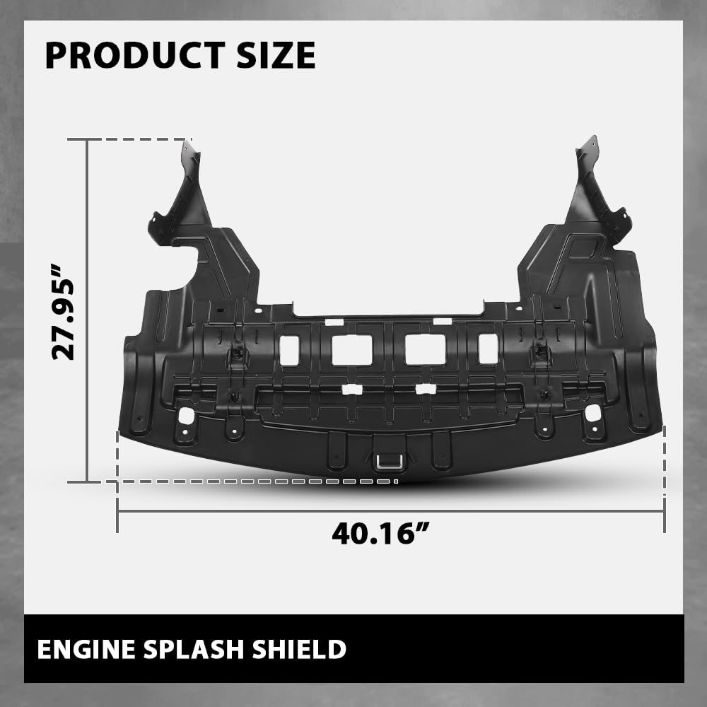 G-PLUS Engine Splash Shields Front Compatible with Buick Encore (submodel: Base, Convenience, Leather, Premium) 2013 2014 2015 2016, Fit Buick Encore Sport Touring 2016 94550786, GM1228150 Black