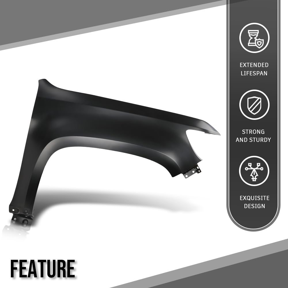 G-PLUS Fender Front Right Side Compatible with Chevy Colorado Base 2015 2016 2017 2018 2019 2020 Fit Chevy Colorado (submodel: LT, WT, Z71) 2015 2016 2017 2018 2019 2020 2021 2022 23373629 Black