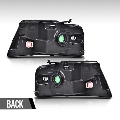 G-PLUS Headlights Assembly, Compatible with 2004-2008 Ford F150/ 2006-2008 Lincoln Mark Lt(NOT Compatible with 2004 F150 Heritage/Flareside Beds Models), Smoky Lens Black Housing Clear Reflector