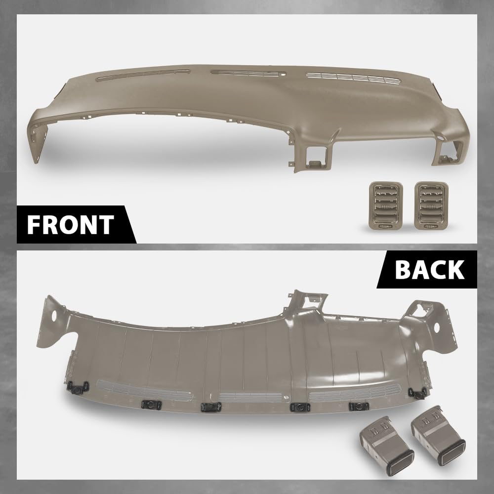 G-PLUS Upper Dashboard Dash Cover Compatible with Chevy Silverado GMC Sierra 1500 2500HD 3500 1999-2006/ Chevy Avalanche Tahoe Suburban 2000-2006/ GMC Yukon 2000-2006 (Brown ABS Plastic)