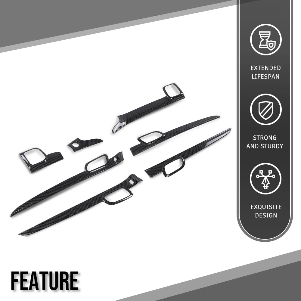 G-PLUS Dashboard Panel Trim Door Handle Trim Compatible with Jeep Grand Cherokee 2011-2021 7pcs Center Console Panel Trim & Inner Door Handle Trim