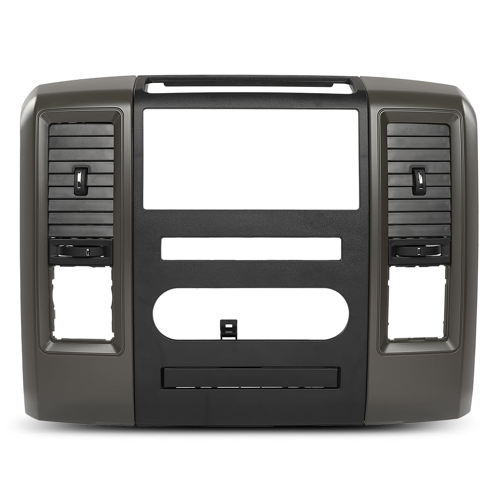 G-PLUS Radio Bezel Dash Trim Panel Compatible with Dodge Ram 2009 2010 2011 2012 Gray