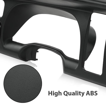 G-PLUS Dash Board Radio Bezel Double Din w/Vents Compatible with Dodge Ram 1500 1998-2001/ Ram 2500 3500 1998-2002 Matte Black Plastic