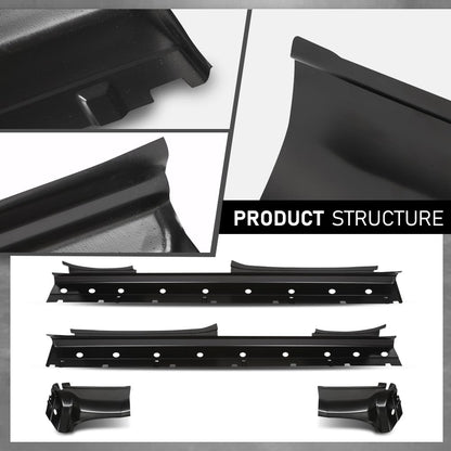 G-PLUS Rocker Panels & Cab Corner Kit 4PCS, Compatible with Chevy Silverado GMC Sierra Pickup 2014-2018 Double Cab