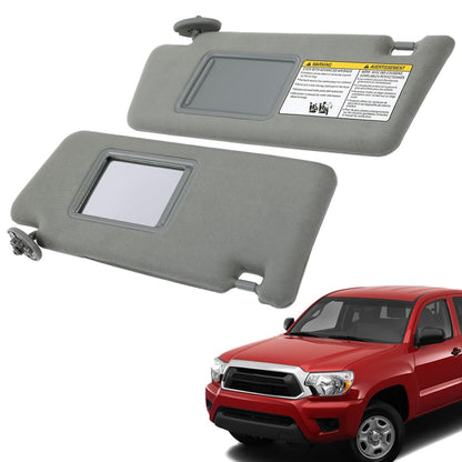 G-PLUS Gray Sun Visor with Mirror LH Driver & RH Passenger Side 1 Pair Compatible with Toyota Tacoma 2005-2015 74320-35C10-B0, 74310-35C10-B0, 74320-04181-B1, 74310-04181-B1