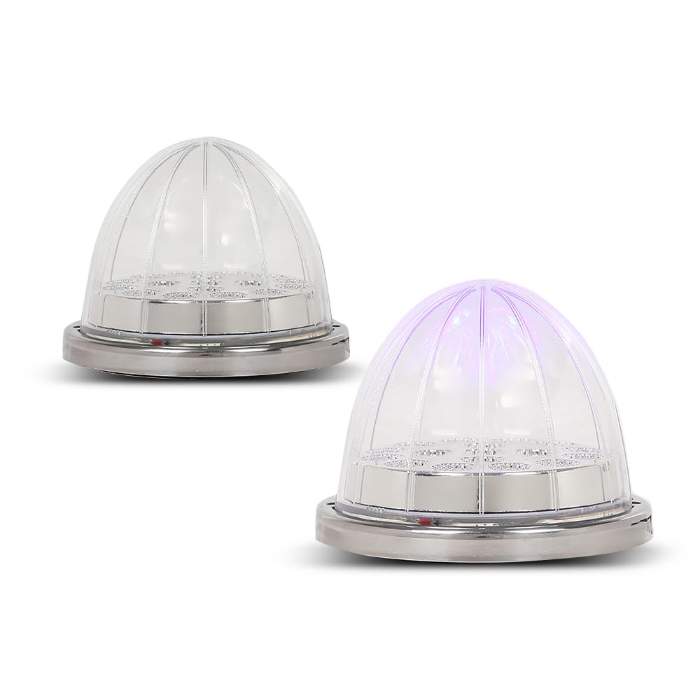 G-PLUS 2PCS Amber Turn Signal & Side Marker to Blue Auxiliary LED Watermelon Lights Pair Compatible with Trailers, Trucks, Caravans, Pickup, Cars, Van, RVs, Lorries, Boats