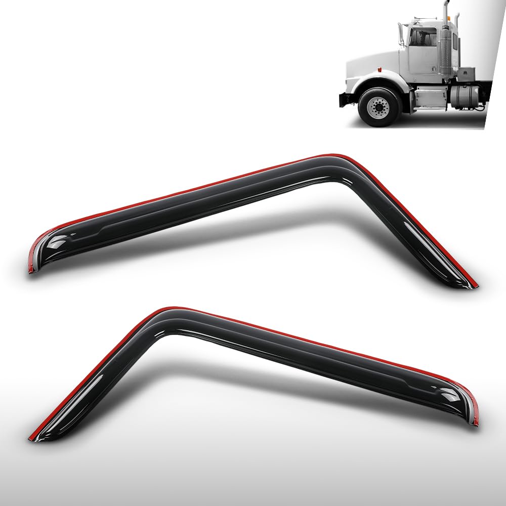 G-PLUS Window Guard Deflectors Compatible with Kenworth C500 W900 T800 Smoky