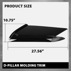 G-PLUS Rear D Pillar Molding Trim Compatible with Range Rover Sport 2014-2022 2PCS Side View