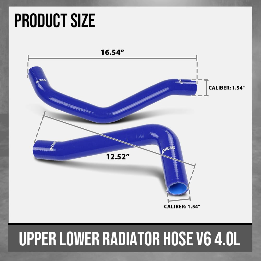G-PLUS Upper lower Radiator Hose Compatible with Toyota Tacoma 2005-2015 (4.0L V6) Fit Toyota 4Runner 2003-2009 (4.0L V6) Fit Toyota FJ Cruiser 2007-2014 (4.0L V6) Black