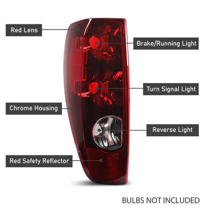 G-PLUS Tail Lights Compatible with Chevy Colorado 2004-2012/Fit GMC Canyon 2004-2012, w/o Blubs Driver and Passenger 19417444 19417443 20825943 20825942 Luces Traseras Rear Brake Lamps Assembly