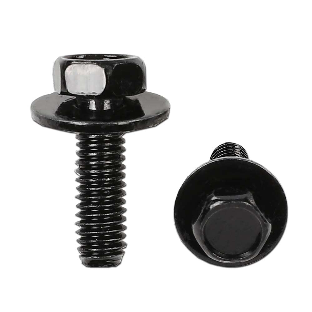 G-PLUS Body Bolts- M6-1.0 x 20mm Long- 10mm Hex- 17mm Washer- 20 Bolts- #171 Compatible with Honda