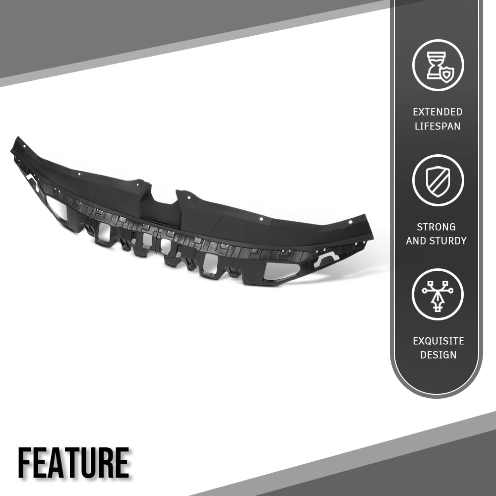 G-PLUS Grille Cover Upper Radiator Sight Shield Compatible with Hyundai Elantra 2021-2023 1.6L 1580CC 96CU. IN. L4 FULL HYBRID EV- (FHEV) DOHC/DOHC TURBOCHARGED HY1224124, 86391AA000 Black