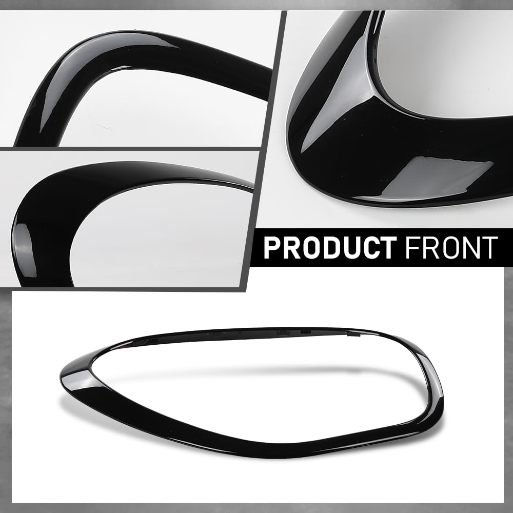 G-PLUS Headlight Bezels Set Compatible with 2011-2016 Mini Cooper Countryman Driver & Passenger Side Left&Right 51139812899, 51139812900, MC2506102, MC2507102 Glossy Black