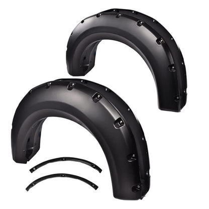 G-PLUS Fender Flares, Compatible with 2009-2014 Ford F150 67" / 78.8" / 97.4" Styleside Beds, [Not Compatible with Platinum & Raptor models], Rivet Style Smooth Matte Wheel Cover Protector 4pcs