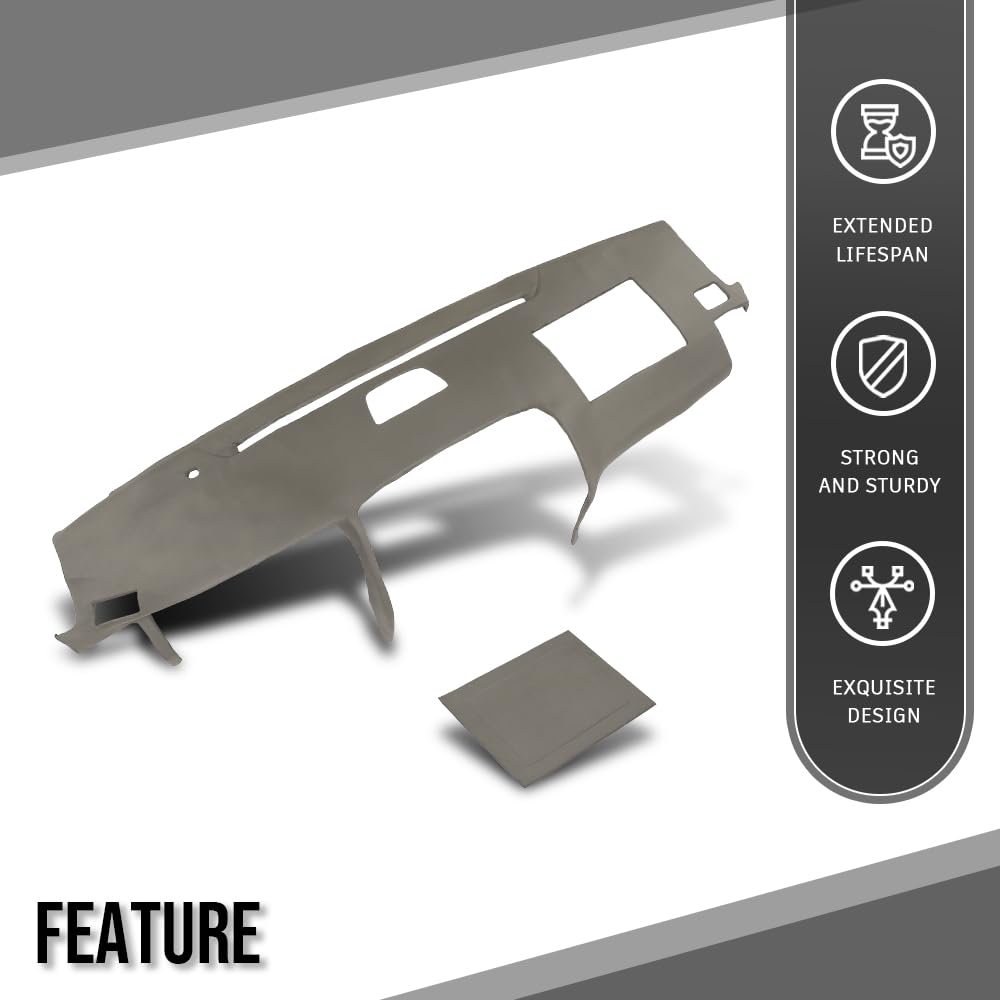 G-PLUS TPE Dash Cover Dashboard Compatible with LX GX470 2003-2009 w/Speaker Gray