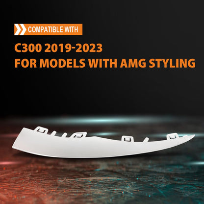 G-PLUS Front Right Outer Primed Bumper Trim Compatible with Benz C300 2019-2023 Fit Models With AMG Styling | OE Replacement 2058858702 MB1047159 | No Cutting | Paint-Ready | Family-Driven Reliability