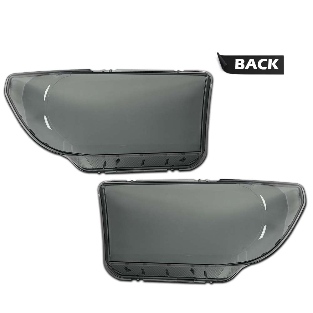 G-PLUS Headlights Cover Aftermarket Left+Right Smoke Compatible with 2007-2013 Toyota Tundra/2008-2017 Toyota Sequoia 811100C051, 811500C051_2007 2008 2009 2010 2011
