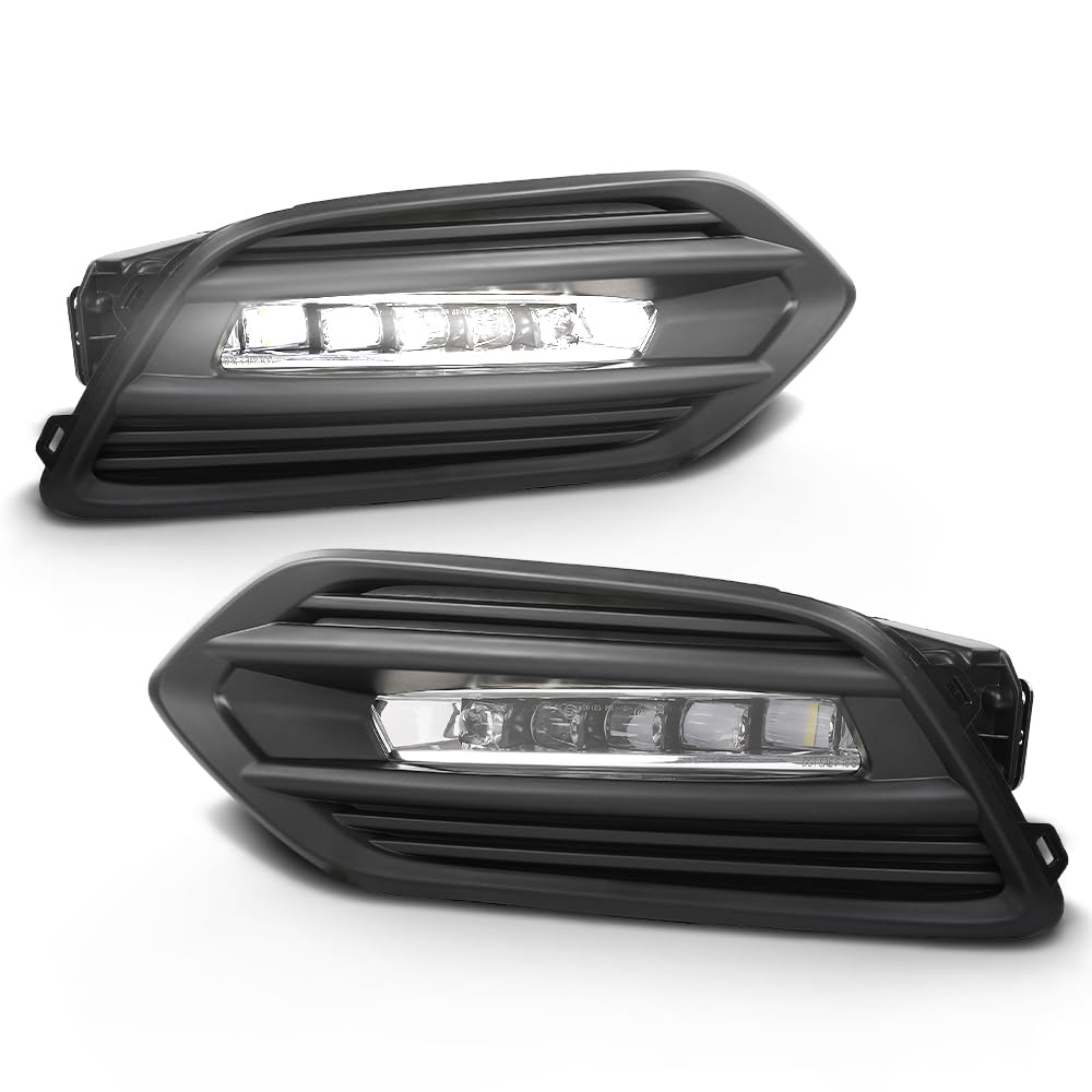 G-PLUS LED Fog Lights w/Wiring + Switch + Covers Set Compatible with Honda HRV HR-V Sport Utility 4-Door 2019-2022 71106T7AJ10,HO1038158,HO2603104 Black